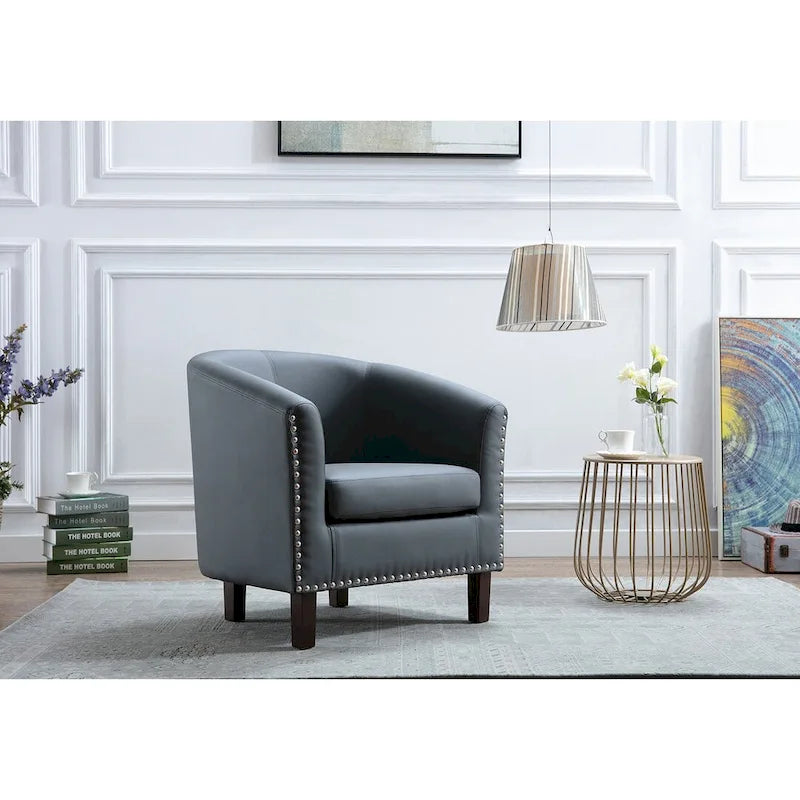 Fauteuil club d'appoint en similicuir