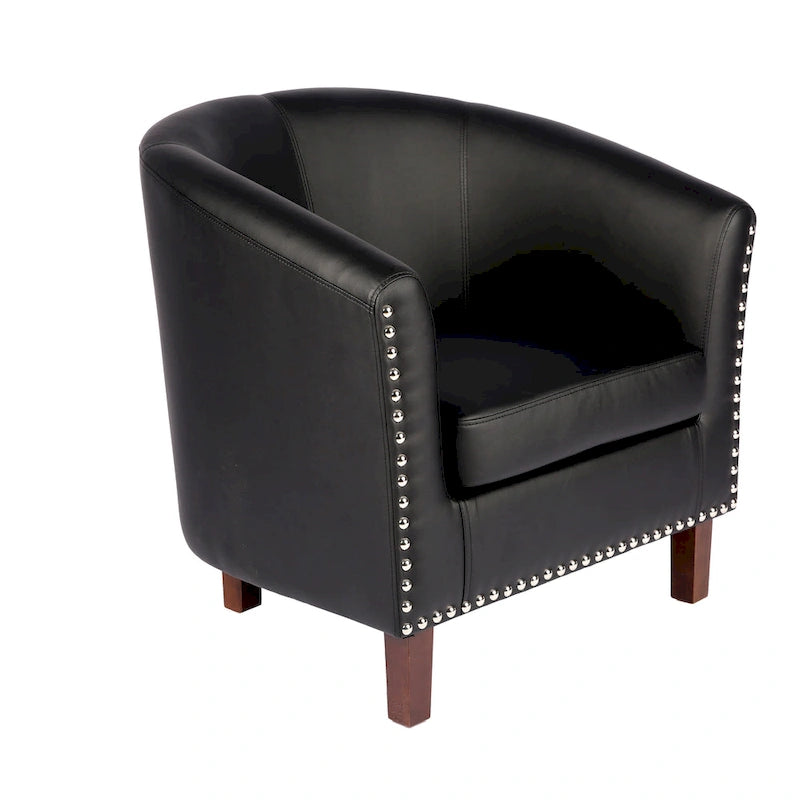 Fauteuil club d'appoint en similicuir