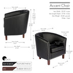 Fauteuil club d'appoint en similicuir