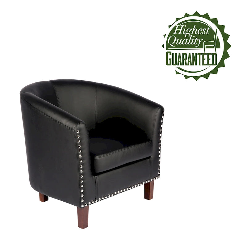 Fauteuil club d'appoint en similicuir