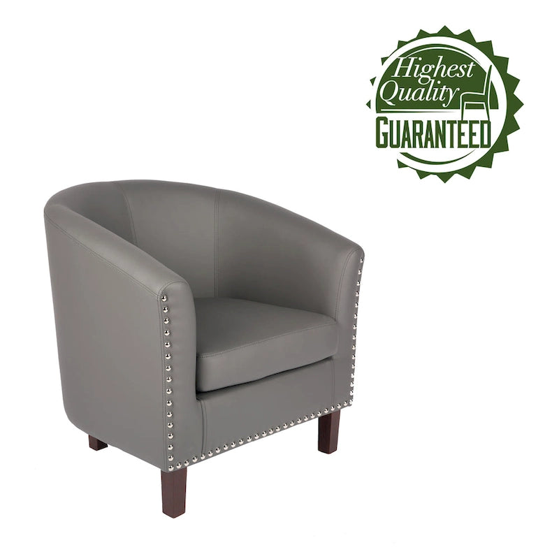 Fauteuil club d'appoint en similicuir