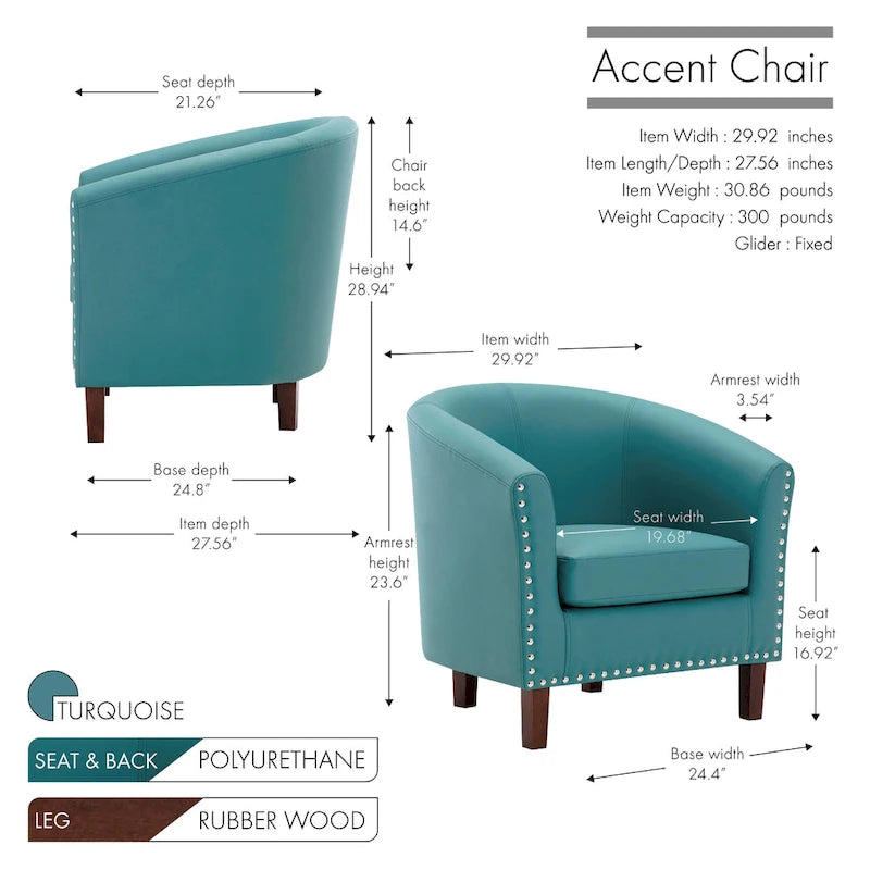 Fauteuil club d'appoint en similicuir