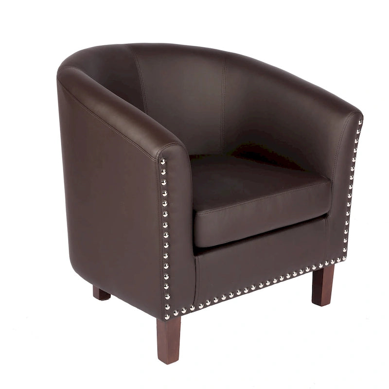 Fauteuil club d'appoint en similicuir