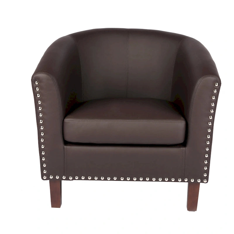 Fauteuil club d'appoint en similicuir