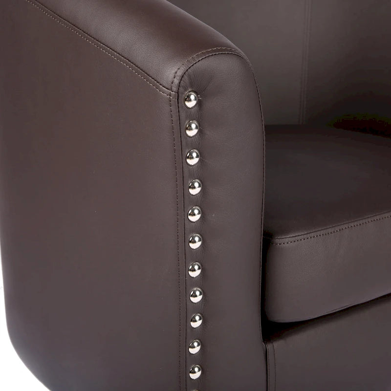 Fauteuil club d'appoint en similicuir
