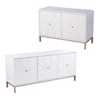 Buffet contemporain décoratif à 2 portes avec quincaillerie dorée