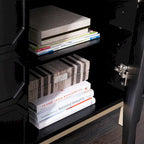 Buffet contemporain décoratif à 2 portes avec quincaillerie dorée