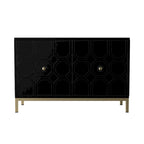 Buffet contemporain décoratif à 2 portes avec quincaillerie dorée
