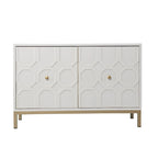 Buffet contemporain décoratif à 2 portes avec quincaillerie dorée