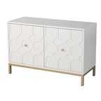 Buffet contemporain décoratif à 2 portes avec quincaillerie dorée