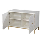 Buffet contemporain décoratif à 2 portes avec quincaillerie dorée