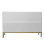 Buffet contemporain décoratif à 2 portes avec quincaillerie dorée