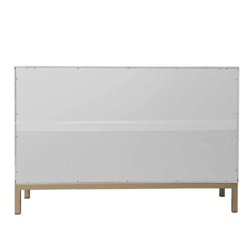 Buffet contemporain décoratif à 2 portes avec quincaillerie dorée