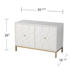 Buffet contemporain décoratif à 2 portes avec quincaillerie dorée