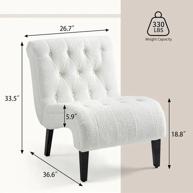 Fauteuil lounge rembourré sans accoudoirs