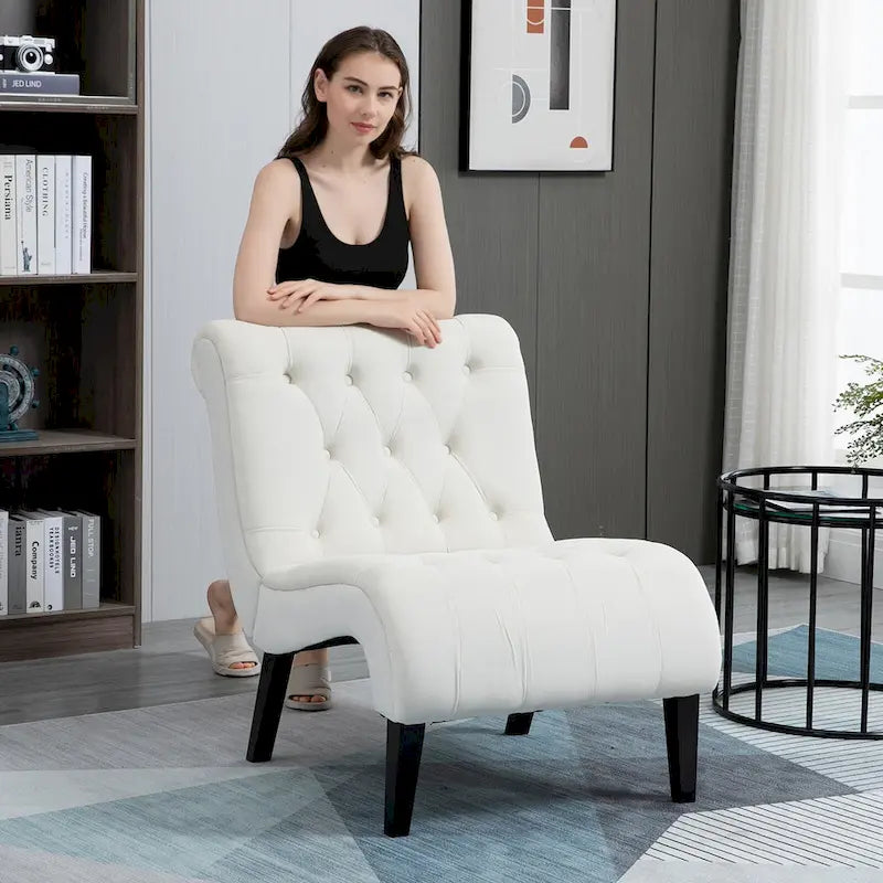 Fauteuil lounge rembourré sans accoudoirs