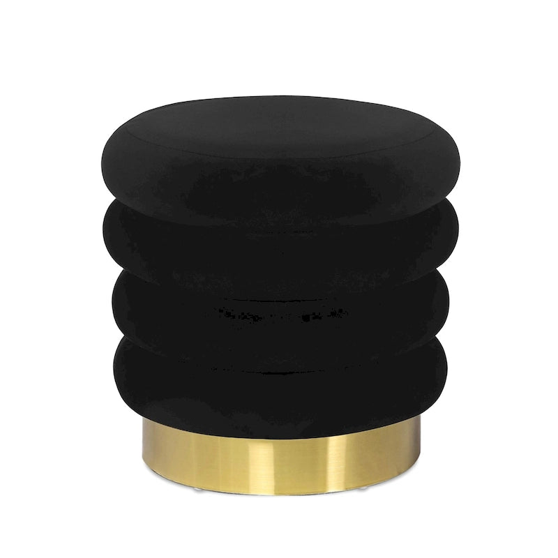 Pouf rond en velours rembourré