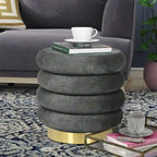 Pouf rond en velours rembourré