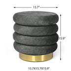 Pouf rond en velours rembourré