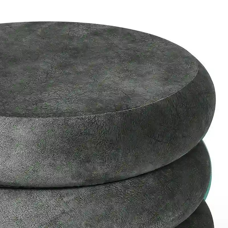 Pouf rond en velours rembourré