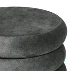 Pouf rond en velours rembourré