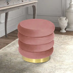 Pouf rond en velours rembourré
