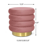 Pouf rond en velours rembourré