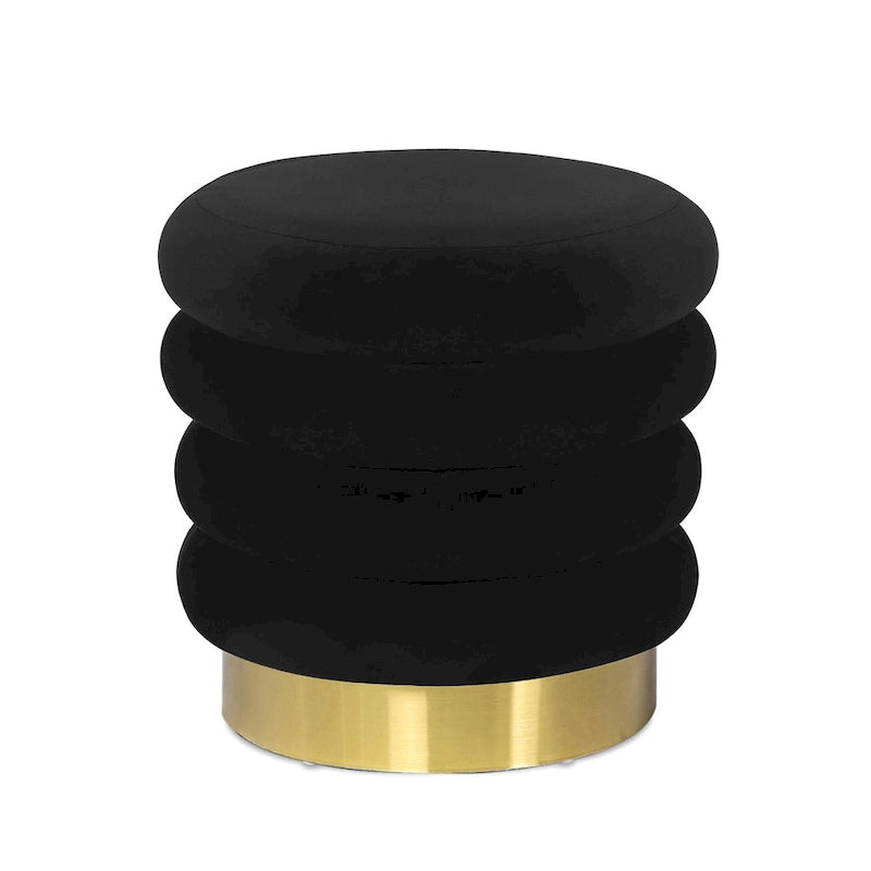 Pouf rond en velours rembourré