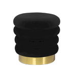 Pouf rond en velours rembourré