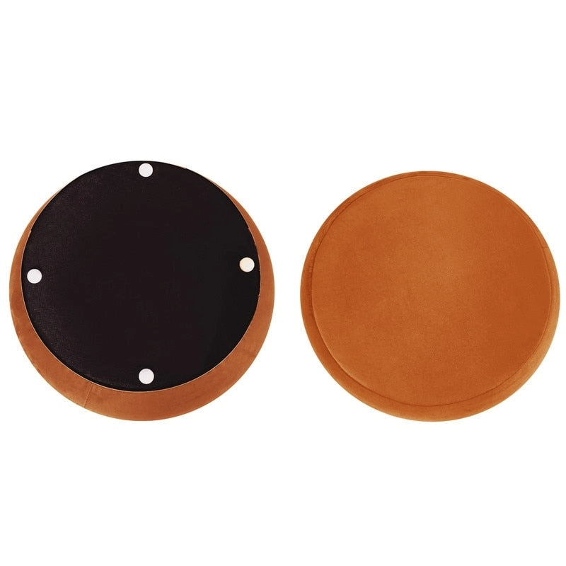 Pouf rond en velours rembourré