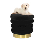 Pouf rond en velours rembourré