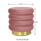 Pouf rond en velours rembourré