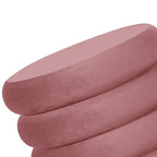 Pouf rond en velours rembourré