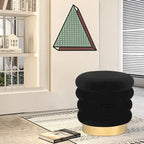 Pouf rond en velours rembourré
