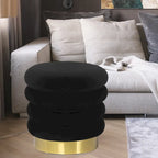 Pouf rond en velours rembourré