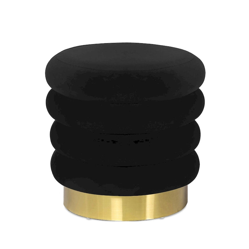 Pouf rond en velours rembourré