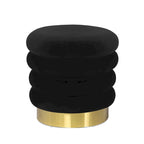Pouf rond en velours rembourré