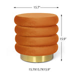 Pouf rond en velours rembourré