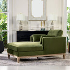 Chaise longue Knox 65 en velours performant de style ferme moderne