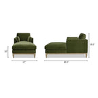Chaise longue Knox 65 en velours performant de style ferme moderne