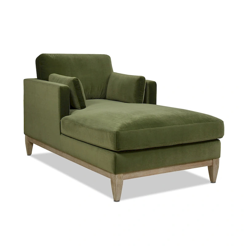 Chaise longue Knox 65 en velours performant de style ferme moderne