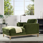 Chaise longue Knox 65 en velours performant de style ferme moderne