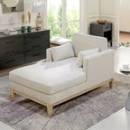 Chaise longue Knox 65 en velours performant de style ferme moderne