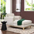 Chaise longue Knox 65 en velours performant de style ferme moderne