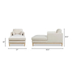 Chaise longue Knox 65 en velours performant de style ferme moderne