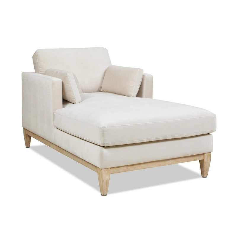 Chaise longue Knox 65 en velours performant de style ferme moderne