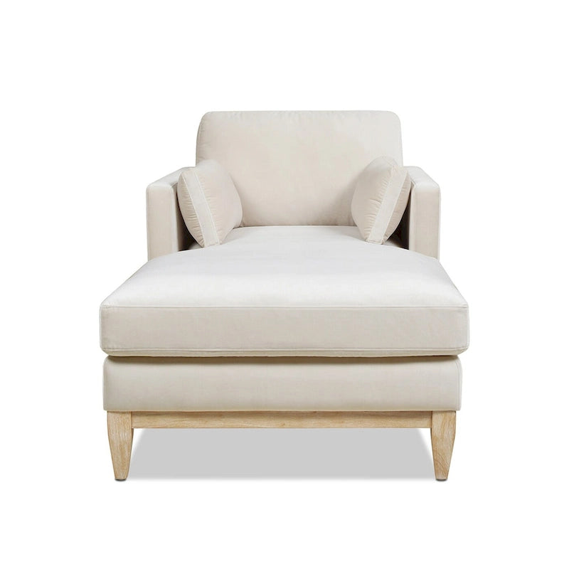 Chaise longue Knox 65 en velours performant de style ferme moderne
