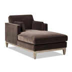 Chaise longue Knox 65 en velours performant de style ferme moderne
