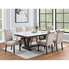 Ensemble de salle à manger 7 pièces avec table effet marbre