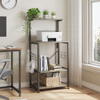 Étagère de Cuisine Style Boulanger avec Étagères de Rangement et Prises USB, Support de Four à Micro-ondes, Organisateur d'Étagères de Cuisine